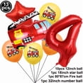thumbnail image 5 of 1set Fire Truck Balloons Set Red 32inch Number Balloon Flame Balloons for Baby Shower Firefighter Birthday Party Decoration, 5 of 5