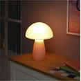 thumbnail image 2 of Urban Shop 12" Frosted Pink Glass Mushroom Lamp, 2 of 9