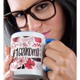 thumbnail image 2 of 3drose, #1 Grandma - Pretty Pink Floral, 15oz Two-tone Blue Mug, 2 of 6
