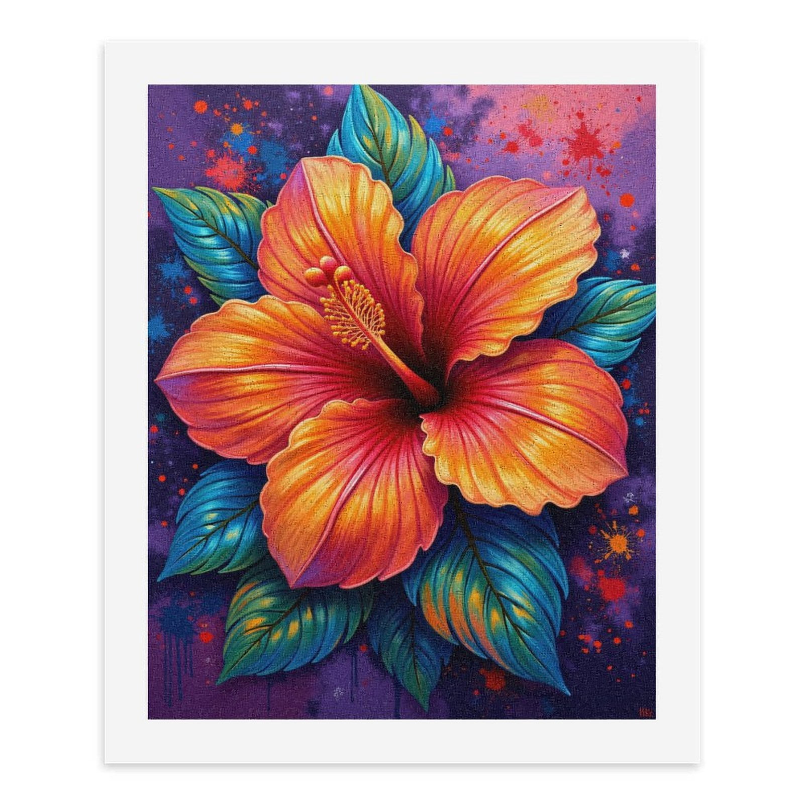 Paint By Numbers Kit for Adults Beginner - DIY Colorful Hibiscus Art Painting Canvas Painting Kits for Adults, Frameless Paint By Number for Adults for Home Wall Decor 16x20 Inch