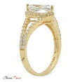thumbnail image 5 of 1.2 ct Marquise Cut Real Genuine Natural Diamond SI1-SI2 G-H 14K Yellow Gold Halo Promise Wedding Statement Engagement Designer Ring W/ Crystal side stones size 10.5, 5 of 7