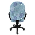 thumbnail image 3 of Floral Office Chair Slipcover, Pastel Colored Circles Filled with Blue Toned Flowers Abstract Illustration, Stretch Decorative Fabric Cover, Standard Size, Turquoise Navy Blue, by Ambesonne, 3 of 5