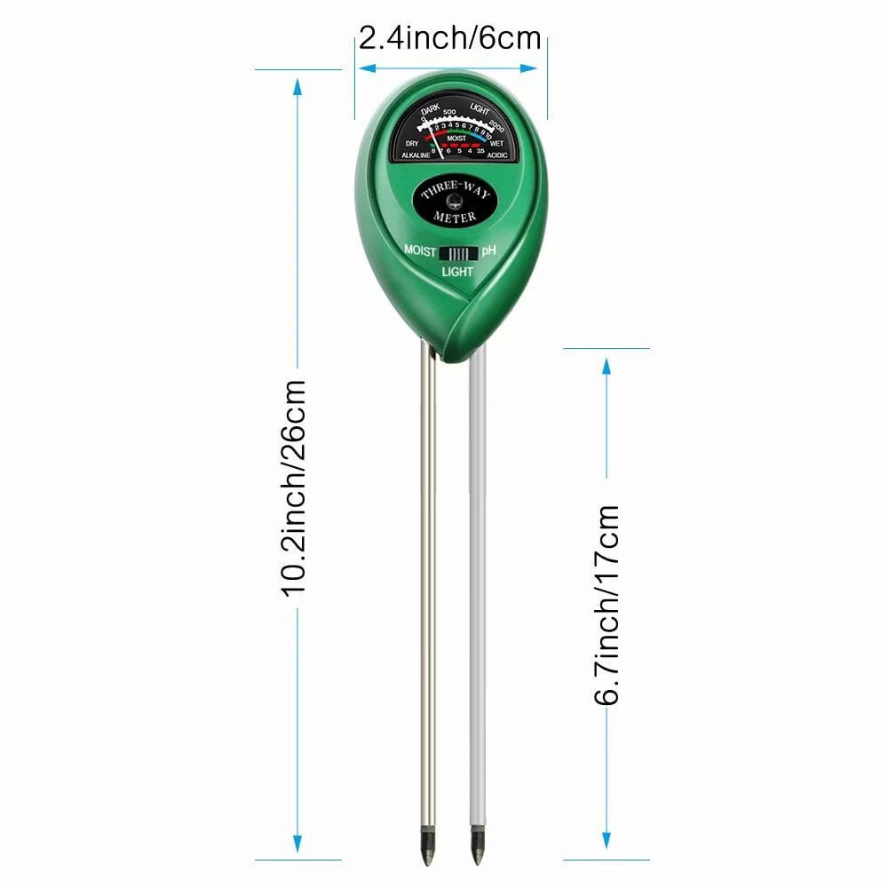 Testeur De Sol 3 En 1 – Mesure Humidité, PH Et Fertilité – Pour Jardin, Plantes, Pelouse – Sans Pile