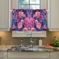 thumbnail image 2 of Yayeee Kitchen Curtains Tier Pair Light Filtering 27"x24" Rod Pocket Short Cafe Window Panel, Vibrant Art Flowers, 2 of 7