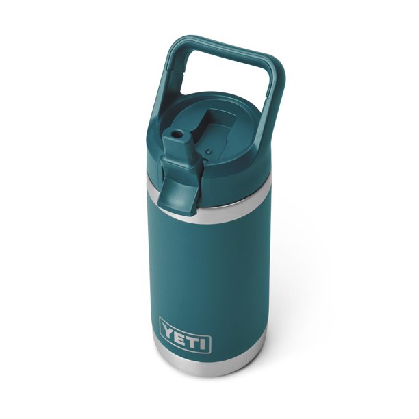 Botella YETI Rambler Jr. 350 ml para niños con tapa de pajita, color agave, color verde azulado
