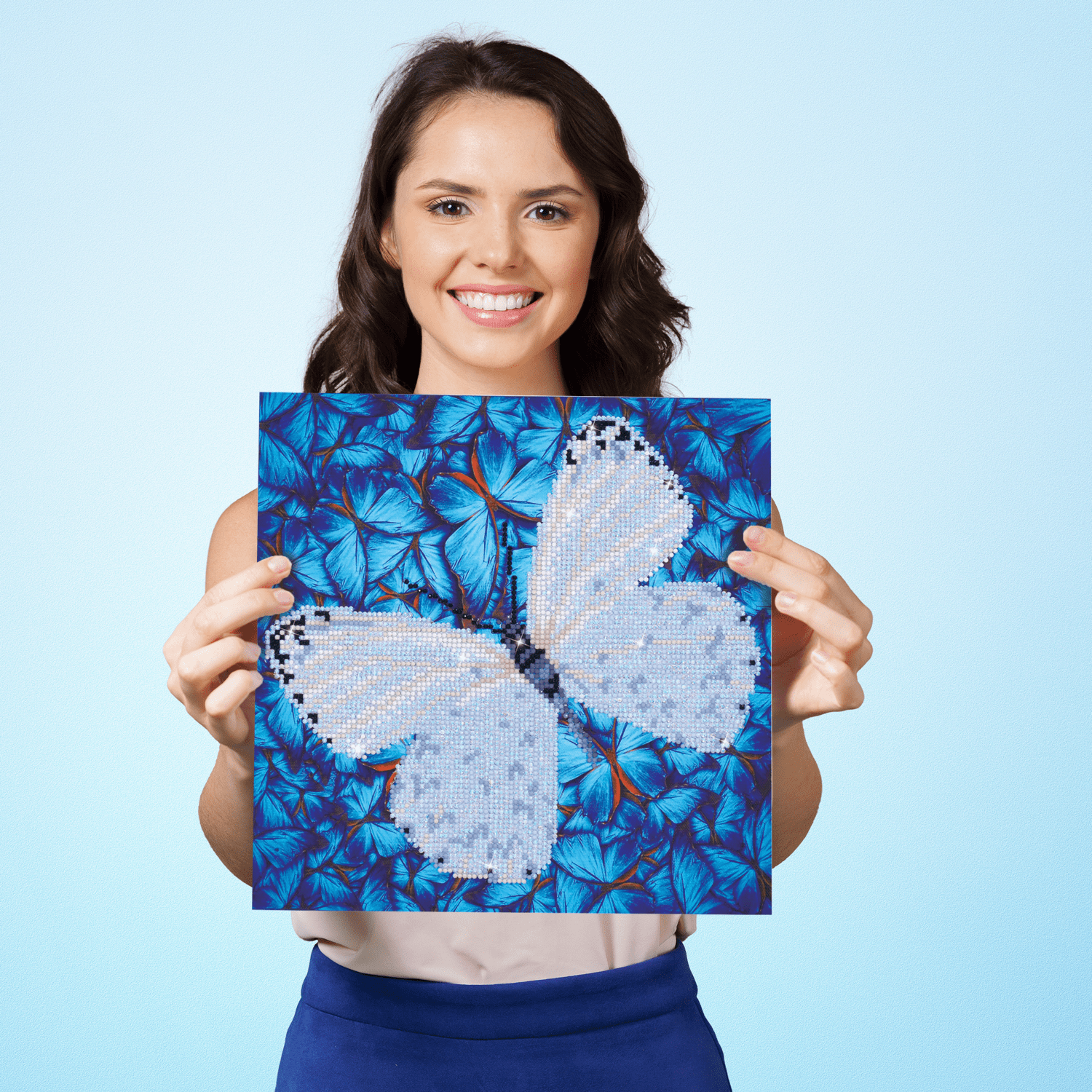 Diamond Dotz Flutterby White Diamond Painting Kits for Adults - Diamond Art Kits a Relaxing Creative Craft Kit with Dotz Gems 12x12