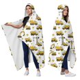 thumbnail image 2 of Wearable Blanket,Cartoon Construction Vehicles Cranes Hooded Wearable Flannel Blanket for Adults & Teens,Winter Poncho Shawl Wrap Cape Cozy Anti-Pill,50"x60", 2 of 5