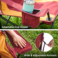 thumbnail image 2 of EVER ADVANCED Rocking Camping Chair, Portable Folding Rocker for Outdoor with Cup Holder Side Pocket and Carry Bag, Supports 300LBS, Red&Orange, 2 of 8