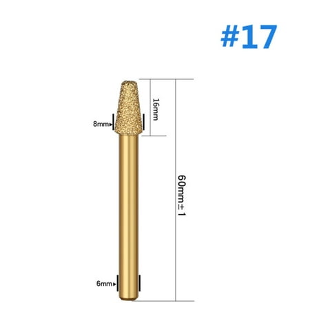 

6Mm Shank Vacuum Brazed Diamond Burr Head Grinding Rotary File For Stone Steel