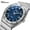 Blue_, variant on Men's Quartz Watch – Silver Stainless Steel, Waterproof, Calendar Display, Classic Style