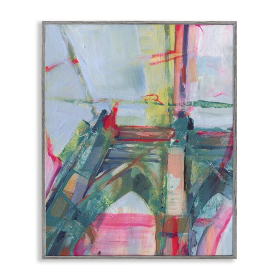 Stupell Industries Looming Bridge Arches Buildings & Architecture Painting Gray Framed Art Print Wall Art, 24 x 30