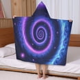 thumbnail image 5 of Blue Purple Tie Dye Mandala Pattern Hooded Bath Towel，50"x30" for Ages 3 To 12 Kids, Quick Dry Lightweight Soft Microfiber Hood Beach Towel Cover Up for Kids, 5 of 7