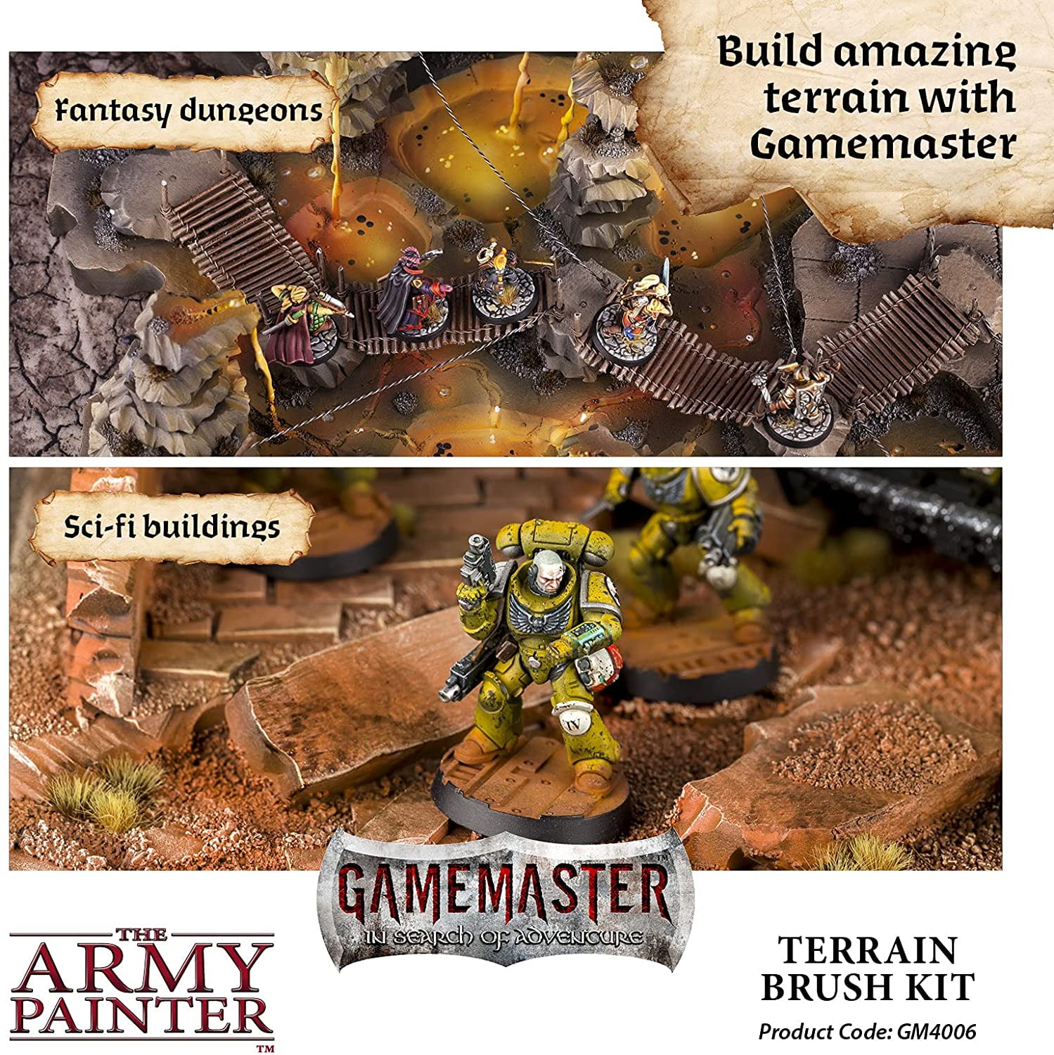 Army Painter, The Gamemaster Terrain Brush Kit New