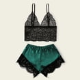 thumbnail image 4 of Satin Pajamas Women Set- Halter Camisole Lace Nightdress Sexy Underwear Sleepwear 2PC, 4 of 4