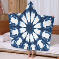 thumbnail image 5 of Blue Tie Dye Star Pattern Hooded Bath Towel，60"x35" for Ages 3 To 12 Kids, Quick Dry Lightweight Soft Microfiber Hood Beach Towel Cover Up for Kids, 5 of 7