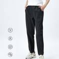 thumbnail image 2 of Fashion YLSDY Golf Pants Men Straight Fit Trousers Fashion Running Tapered Jogger Pants Summer Cool Ice Silk Men Clothes Breathable Pants Black M, 2 of 7