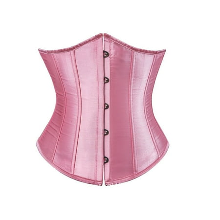 

Canrulo Women s Satin Lace Up Boned Lingerie Bridal Underbust Corset Top Low Back