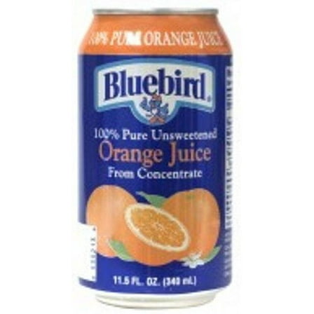 Bluebird 100 % Unsweetened Orange Juice, 11.5-Ounce Cans (Pack of 24)