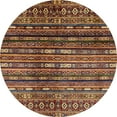 thumbnail image 1 of Ahgly Tapis Rond Abstrait Vermillon Rouge Lavable en Machine, 8 Pieds Rond, 1 of 7