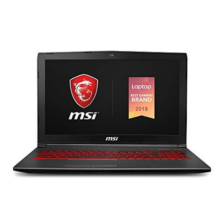MSI GV62 8RD-275 15.6" Performance Gaming Laptop NVIDIA GTX 1050Ti 4G, Intel Core i5-8300H, 8GB, 256GB NVMe SSD, Red Backlit KB, Win 10 Home, Aluminum Black