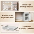thumbnail image 5 of Homall Vanity Table Set with Lights, Mirror & Storage, Makeup Vanity Desk with Power Outlet for Bedroom, White, 5 of 7