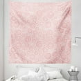 thumbnail image 1 of Pink and White Tapestry, Doodle Swirls Repeated Irregularly Simplistic Hand-drawn Whirlpools, Fabric Wall Hanging Decor for Bedroom Living Room Dorm, 5 Sizes, Pale Pink and White, by Ambesonne, 1 of 1
