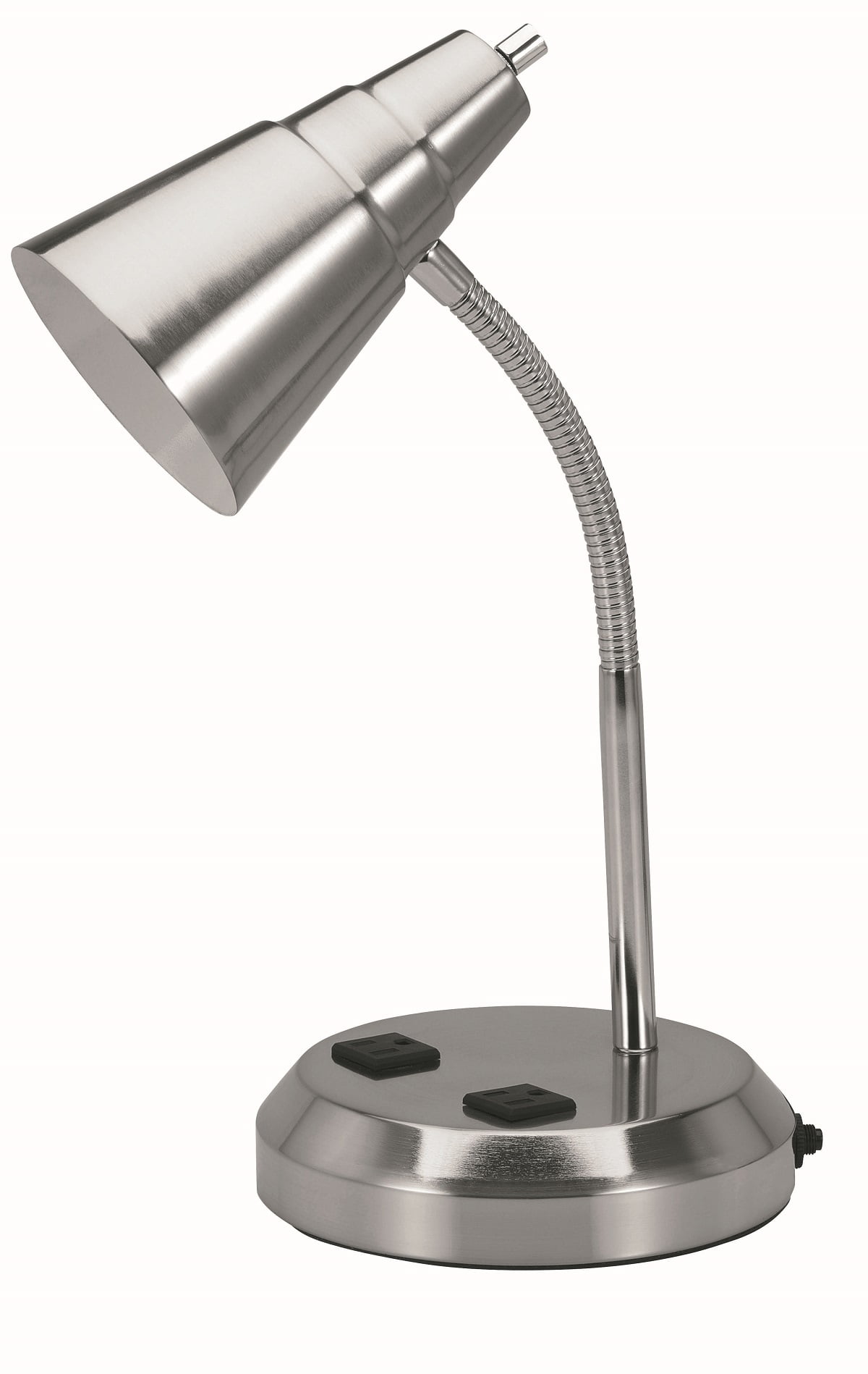 V Light Charging Outlet Cfl Desk Lamp With 2 Grounded 2 5a Power