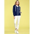thumbnail image 5 of Made by Johnny Women's Active Fleece Zip Up Hoodie Sweater Jacket L NAVY, 5 of 6