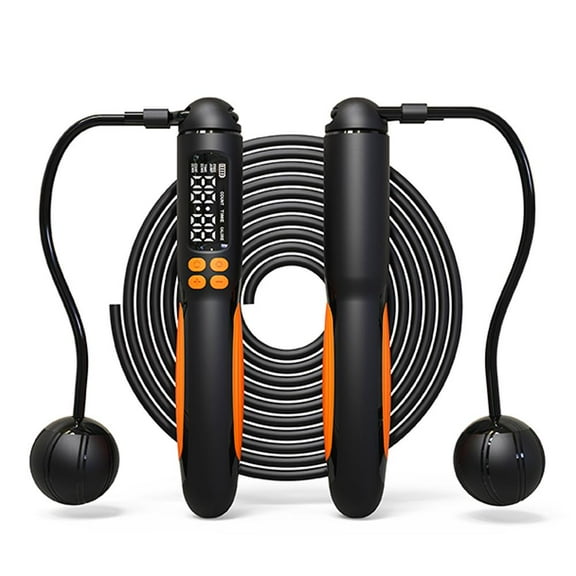 2-in-1 Weighted Jump Rope with Counter - Smart Weighted Corded & Cordless Skipping Rope with LCD Display, Adjustable Length Digital Counting Jumping Ropes for Adults Fitness,Burn Calories