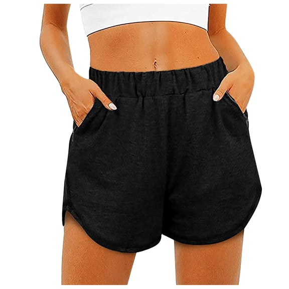 WAYUTE Women's Shorts Workout Shorts Athletic Running Dolphin Shorts with Zipper Pockets Casual Soft Comfort Summer Dailywear