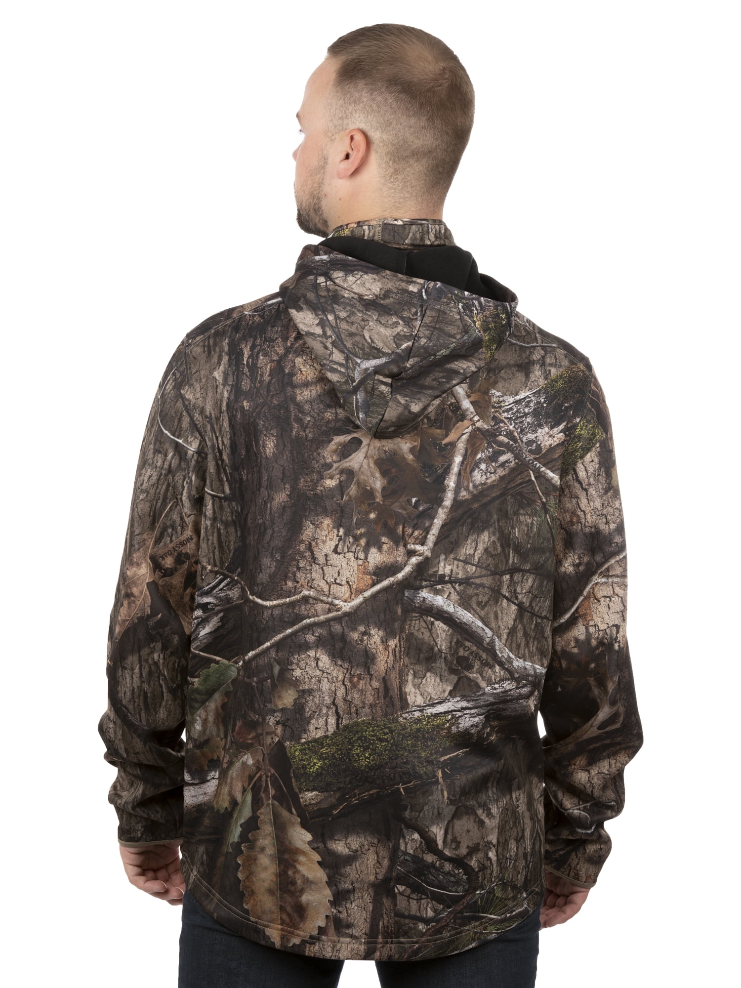 Mossy Oak Men's Country DNA Camo Pullover Tech Hoodie with Neck Gaiter, Up to 2XL