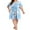 07 FP-Light Blue, variant on Cueply Women's Plus Size Nightgown Short Sleeve Sleepshirt Crewneck Nightshirt Nightdress 1X-4X