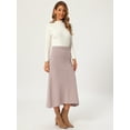 thumbnail image 2 of DARING DIVA Women's Sweater A Line Elastic High Waist Stretchy Midi Skirt Small Khaki, 2 of 7