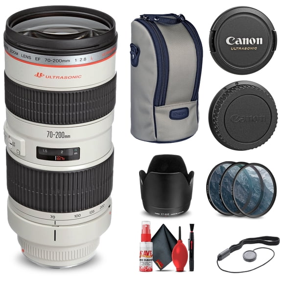 Canon EF 70-200mm f/2.8L USM Lens (2569A004)   Filter Kit   Cap Keeper   Cleaning Kit