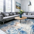 thumbnail image 3 of Arogan Modern Abstract Washable Rug for Living Room, Bedroom, Dining Room, Children's Playroom, Blue, 8' x 10', 3 of 9