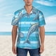 thumbnail image 2 of Fotbe Dolphin Camisa Hawaiana para Hombre Unisex – Camisa Casual de Verano con Botones de Manga Corta de Algodón y Lino,3X-Large, 2 of 7