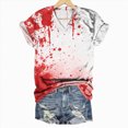 thumbnail image 4 of Towmus Halloween Clothes Short Sleeve Shirts Funny Tshirt Loose Fit Hand Printed V Neck Tops, 4 of 4