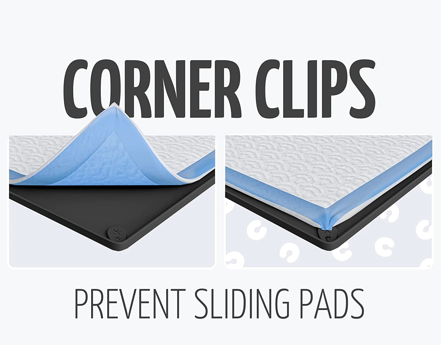 Skywin Pee Pad Holder - No Spill and Leaks Silicone Puppy Pad Holder, Secure 30 x 23 Inches Pee Pad (30Lx23W, 3 Pack, Black)