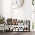 thumbnail image 2 of 2-Tier Shoe Rack, ONE PIX Metal Shoe Organizer Holds 12-15 Pairs, Stackable Storage Shelf for Entryway, Closet, Bathroom, Black, 2 of 7