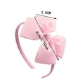 thumbnail image 3 of Solid Color Little Girls Boutique Tiara Headwear Hair Hoop Ribbon Headbands Bow Hairband Kids Hair Accessories WHITE, 3 of 8
