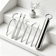 thumbnail image 7 of ACDANC 2026 New Stainless Steel Toothpick Set 5/7/9 Pcs Reusable Metal Toothpicks Cleaning Kit with Holder Stains Remover Dental Tool Teeth Cleaning Tools for Outdoor Picnic Camping Traveling (7Pcs), 7 of 7