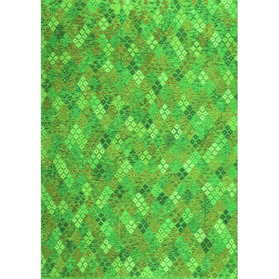 Ahgly Company Indoor Rectangle Southwestern Green Country Area Rugs, 6' x 9'