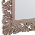 thumbnail image 3 of Benjara BM239288 Rectangular Filigree Carved Wooden Frame Mirror, Natural Brown, 3 of 5