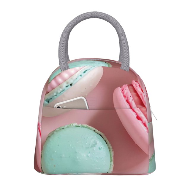 Disketp Pastel Macarons Delight Bolsa Térmica para Almuerzo, Lonchera con Abertura Amplia y Gran Capacidad, Organizador Reutilizable para Mujeres, Hombres y Adultos