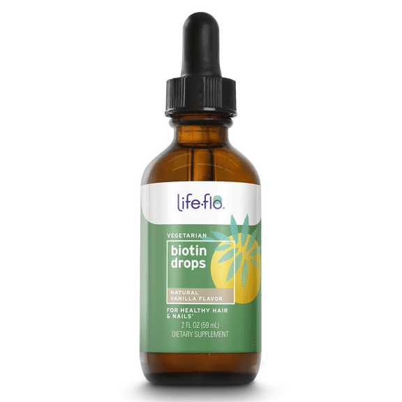 Life-Flo Biotin Drops 10,000 mcg with Vitamin D3 | Liquid Supplement for Healthy Hair, Skin & Nails | 2oz, 60 Servings