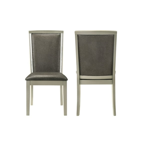New Classic Furniture Lumina Wood Dining Chair in Silver Gray (Set of 2)