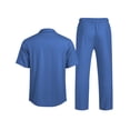 thumbnail image 6 of COOFANDY Men's 2 Piece Summer Beach Linen Button Down Shirt & Pant Outfit Set, 6 of 12