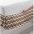 thumbnail image 2 of Tan Bed Skirt, Classic and Fashionable Chevron Zigzag Pattern Waves Geometric Retro Style Tiling, Elastic Bedskirt Dust Ruffle Wrap Around for Bedding Decor, 4 Sizes, Brown and Tan, by Ambesonne, 2 of 2