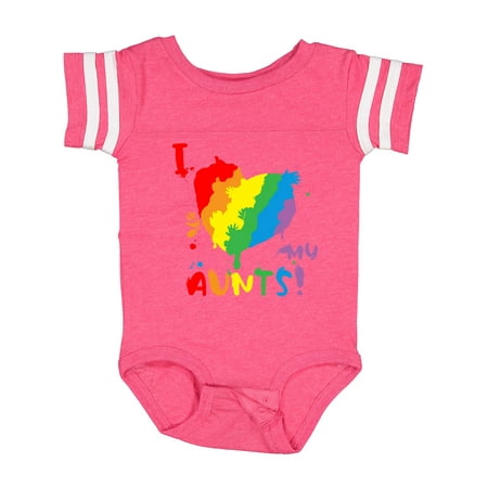 

Inktastic Pride Heart Kid Finger Paint I Love My Aunts! Gift Baby Boy or Baby Girl Bodysuit