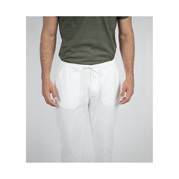 PANTALÓN LINO 98 COAST AV. HOMBRE PA09014 ALGODÓN BLANCO